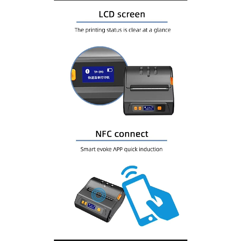 Picture of Portable Bluetooth Thermal Label and Receipt Printer - Wireless Mini Receipt & Barcode Maker for Android and iOS and windows Black