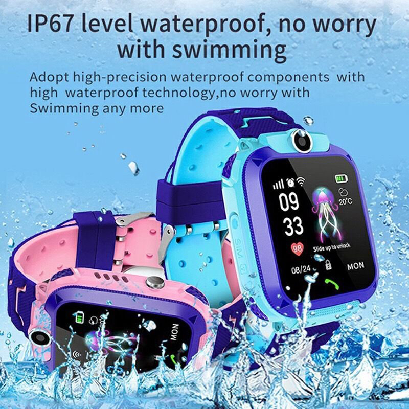 Picture of Q12 Kids Smart Watch SOS Call Remote Call Back LBS Location Children Smartwatch with Math Game 12 Languages Kids Clock Gifts Blue