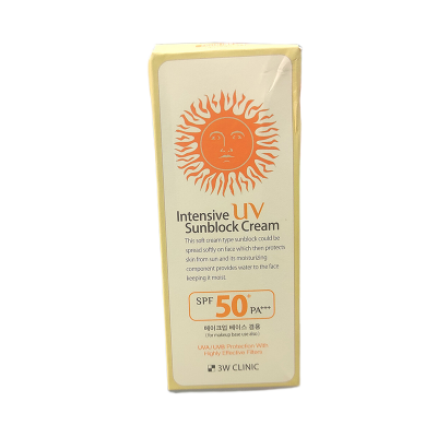 Picture of 3W Clinic Intensive UV Sunblock Cream SPF50 Pa+++ For Make up Base Use - 70ml (Korea)
