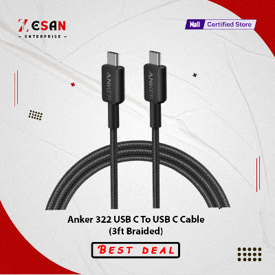 Picture of Anker 322 USB-C To USB-C Cable 60W Nylon Braided  Safe charging cable 3ft