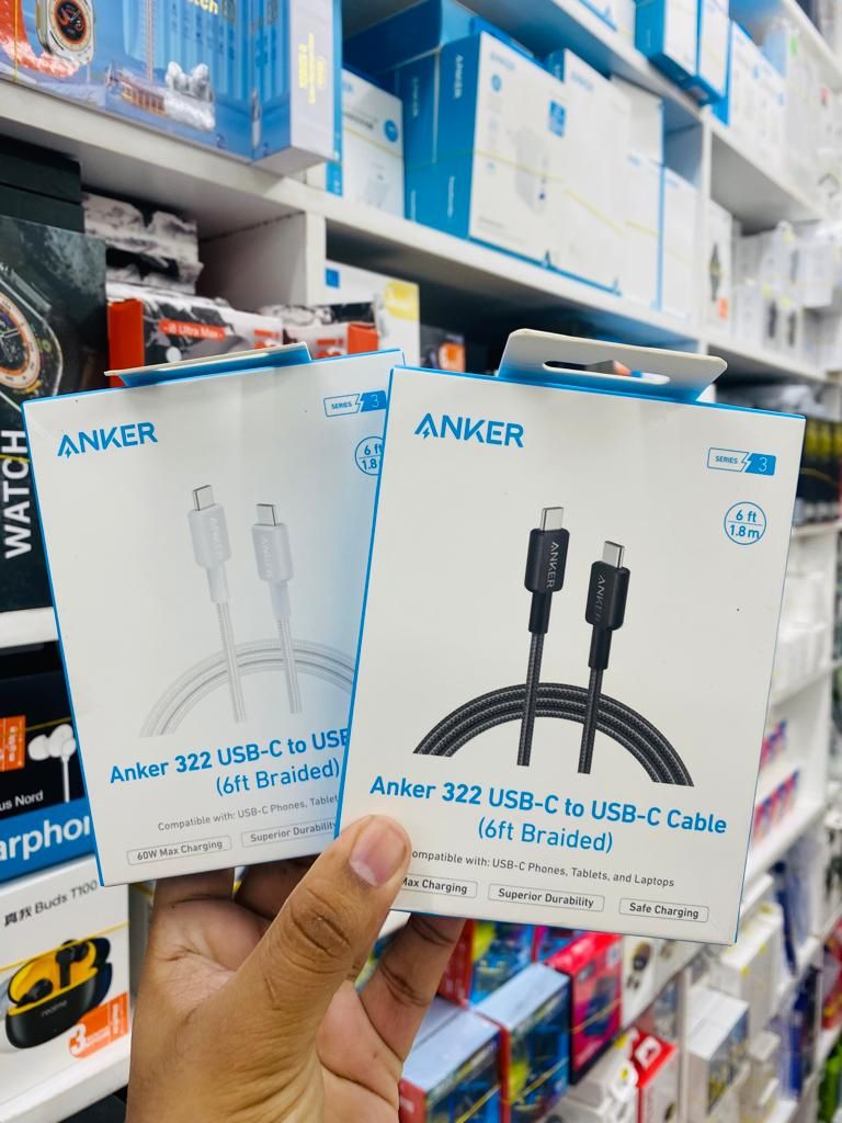 Picture of Anker 322 USB-C To USB-C Cable 60W Nylon Braided  Safe charging cable 3ft