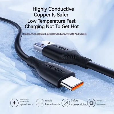 Picture of ANKER Cable USB-A to USB-C Cable 6A (1.0m), High Durability Type C Braided Charging Cable