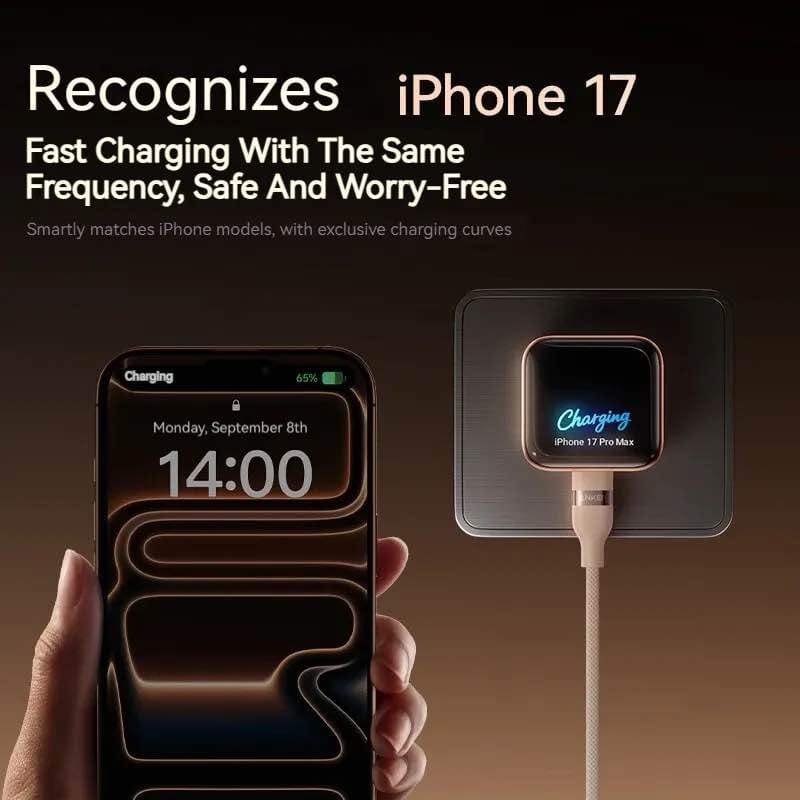Picture of Anker Nano 45W USB-C GaN Charger A121D – Fast Charging Wall Charger with Smart Display, Foldable Plug, Care Mode & Smart iPhone Recognition for iPhone 17/16/15, iPad, AirPods & More