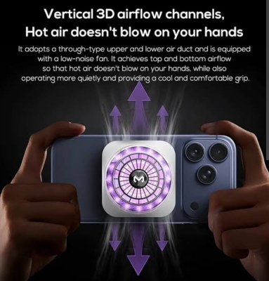 Picture of Memo CX21 Magnetic Semiconductor 18W Phone Cooler - RGB Radiator Cooling Fan for Mobile Gaming