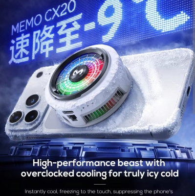 Picture of Memo CX20 Magnetic Semiconductor Phone Cooler - RGB Radiator Cooling Fan for Gaming