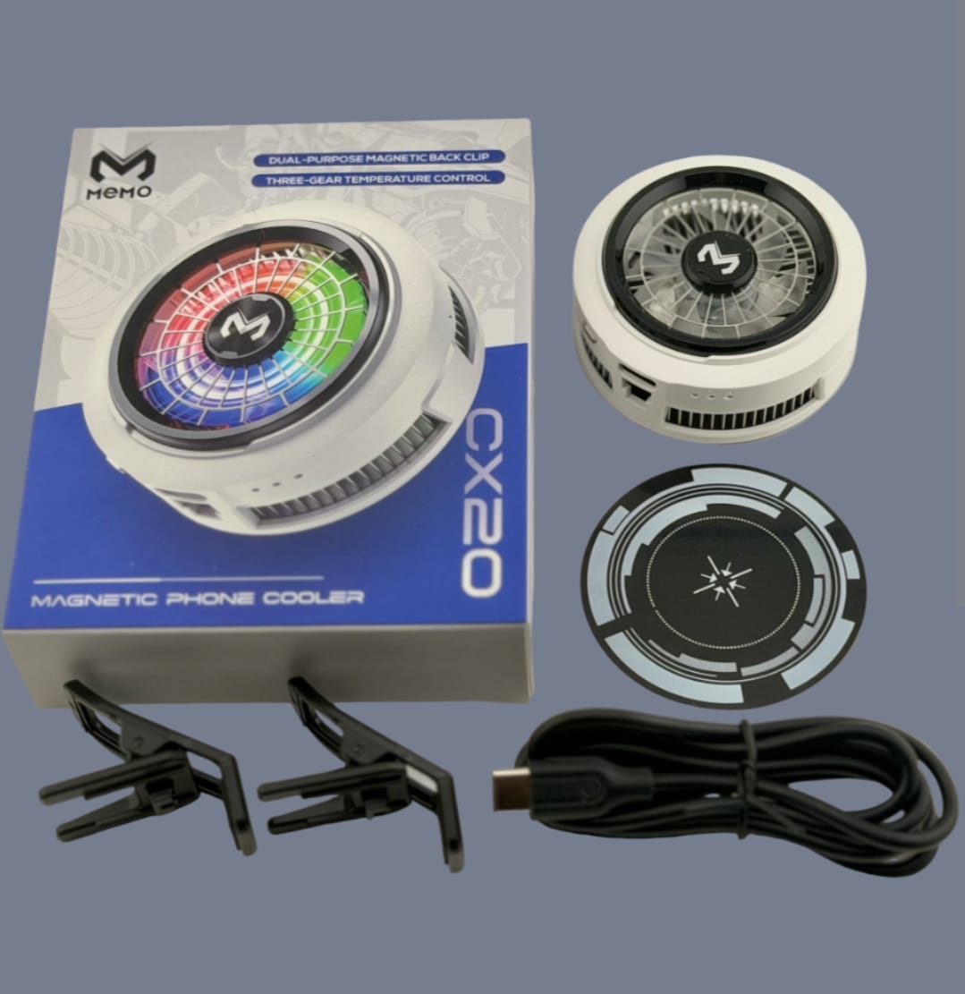 Picture of Memo CX20 Magnetic Semiconductor Phone Cooler - RGB Radiator Cooling Fan for Gaming