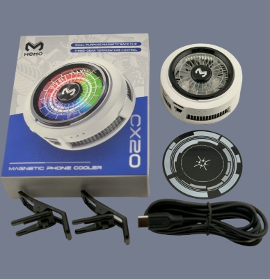 Picture of Memo CX20 Magnetic Semiconductor Phone Cooler - RGB Radiator Cooling Fan for Gaming