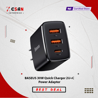 Picture of Baseus 30W USB C Quick Charger Support Type C PD Fast Charging Dual USB Port Portable Phone Charger For iphone Huawei  OPPO-Black