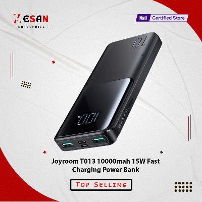Picture of Joyroom JR-T013 Fast Charging 15W 10000mAh Power Bank Slim Light Weight With Big Digital Display-Black