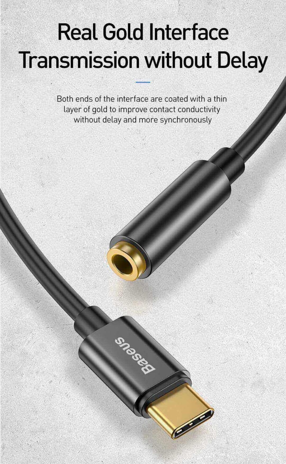 Picture of Baseus L54 Type-C To 3.5mm Aux Earphone Adapter-Black