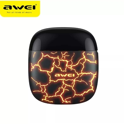 Picture of Awei T28 Pro Wireless Bluetooth Gaming Earbuds Cool LED Light Colour Change - Earbuds-Black