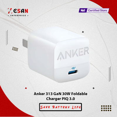 Picture of Anker 313 GaN 30W Foldable Charger USB C Power IQ 3.0-White