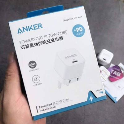 Picture of Anker 20W Cube PowerPort III PD USB C Fast Charger-White