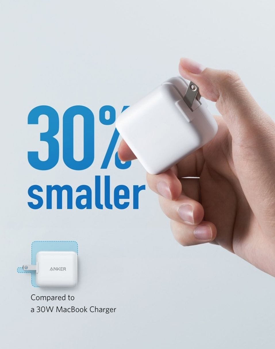 Picture of Anker PowerPort III Mini foldable 30W Power IQ 3.0 Type-C Charger-White
