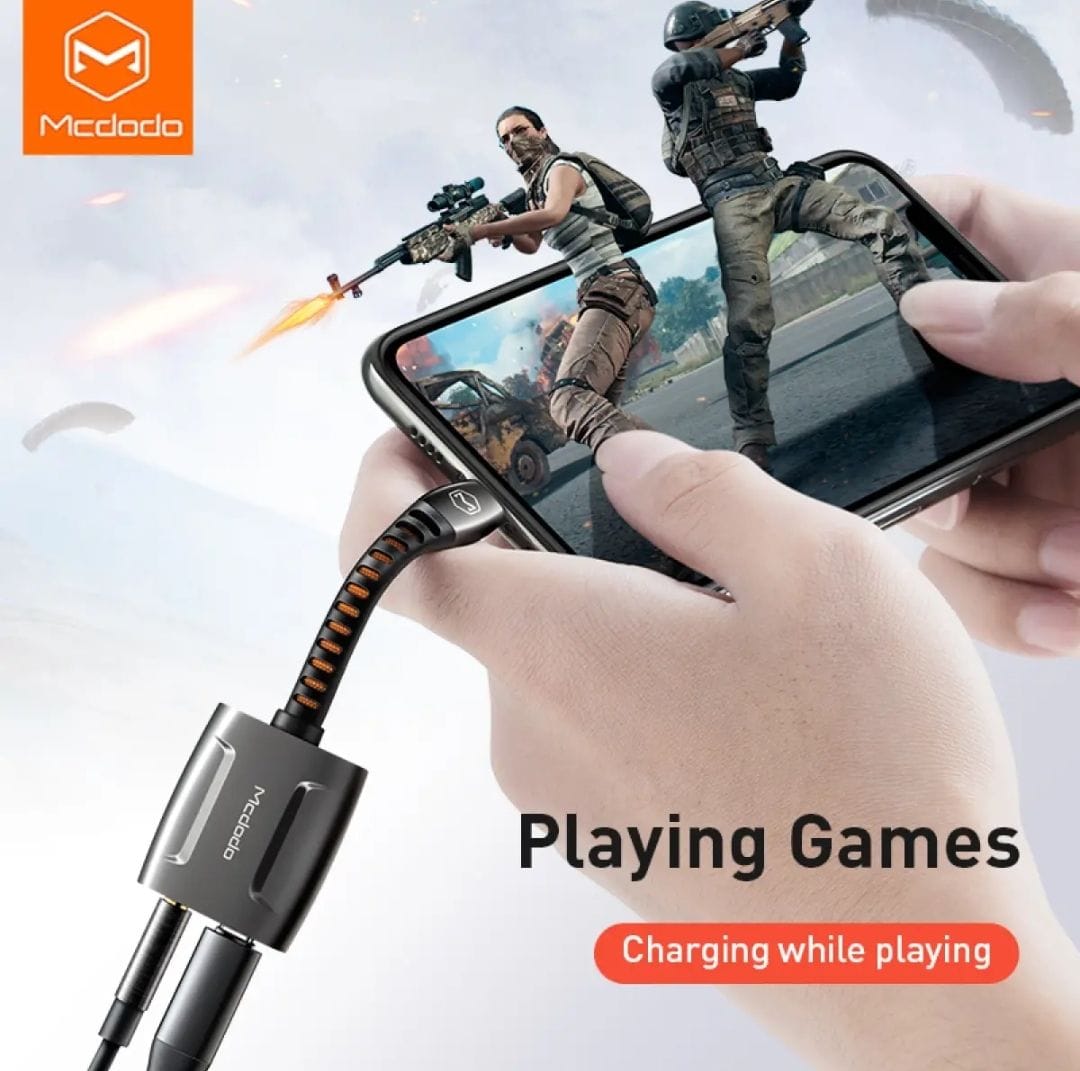 Picture of Mcdodo Lightning  & DC 3.5mm Audio Adapter Converter-Black
