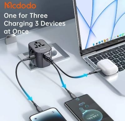 Picture of Mcdodo CP-3471 PD 20W Fast Charging Universal Travel Adapter-Black