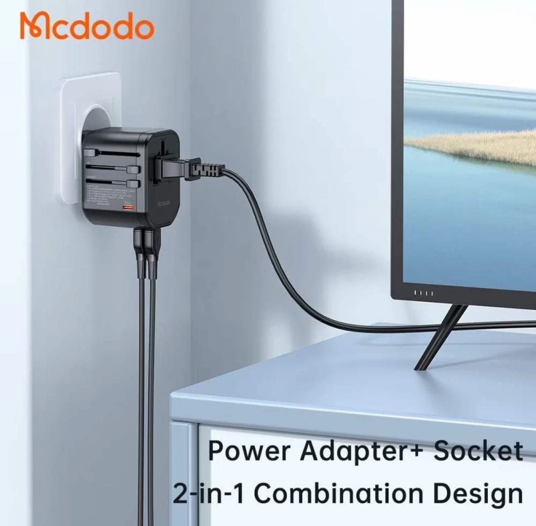 Picture of Mcdodo CP-3471 PD 20W Fast Charging Universal Travel Adapter-Black