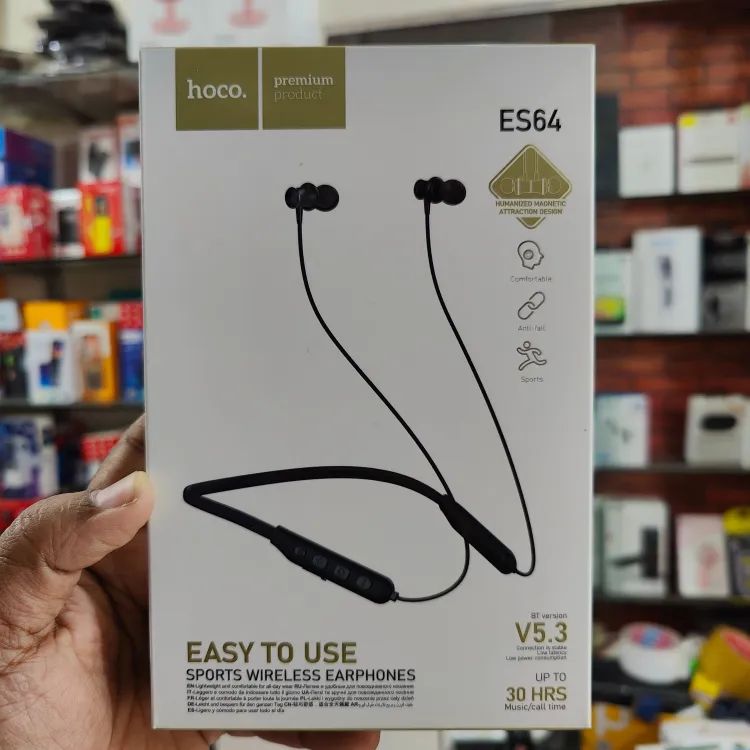 Picture of Hoco ES64 Wireless Bluetooth neckband long battery backup-Black