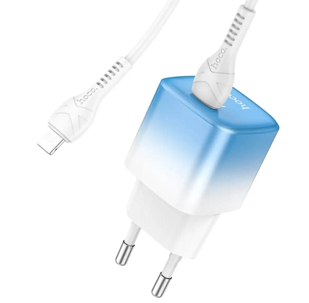 Picture of Hoco C101A PD 20W Fast Charger Adapter With Type C To Lightning Cable-White