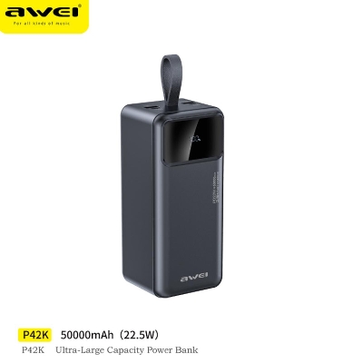 Picture of Awei P42K Power Bank 50000mAh Portable Powerbank-Black