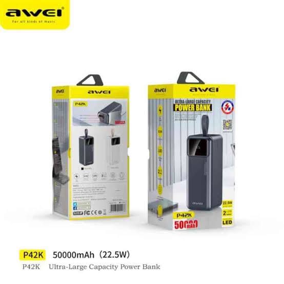 Picture of Awei P42K Power Bank 50000mAh Portable Powerbank-Black