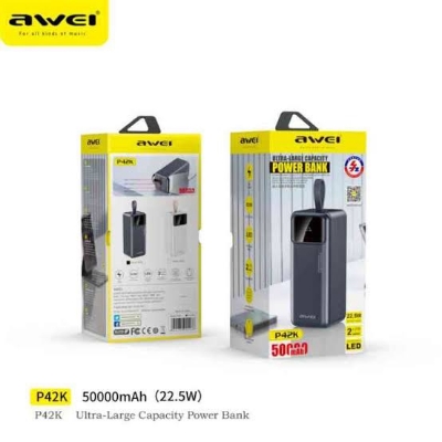 Picture of Awei P42K Power Bank 50000mAh Portable Powerbank-Black