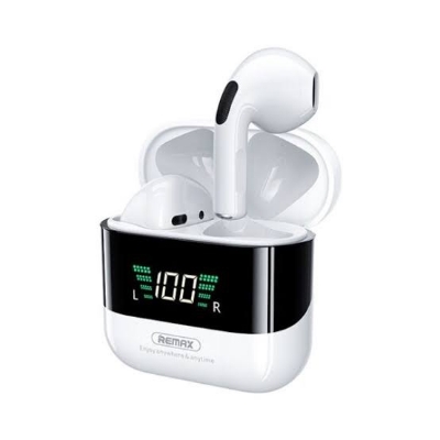 Picture of Remax TWS-10 Plus Dynamic Mini HIFI Metal Bluetooth Headphones Digital Display In Ear St...-White