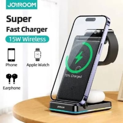 Picture of JOYROOM JR-WQN01 3 in 1 Magnetic Charging Station-Black