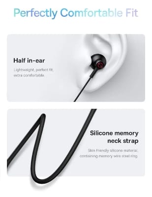 Picture of Baseus Bowie P1 Half-In-ear Neckband Wireless Earphone-Black