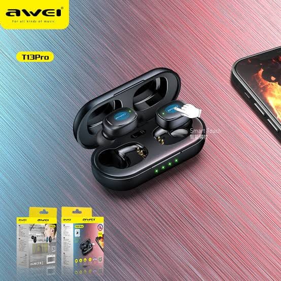 Picture of Awei T13 Pro TWS Waterproof Touch Sports Earbuds-Black
