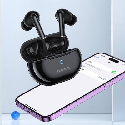 Picture of Awei T61 Wireless Bluetooth 5.3 Earphones Sport Noise Reduction ENC Headphones-Black