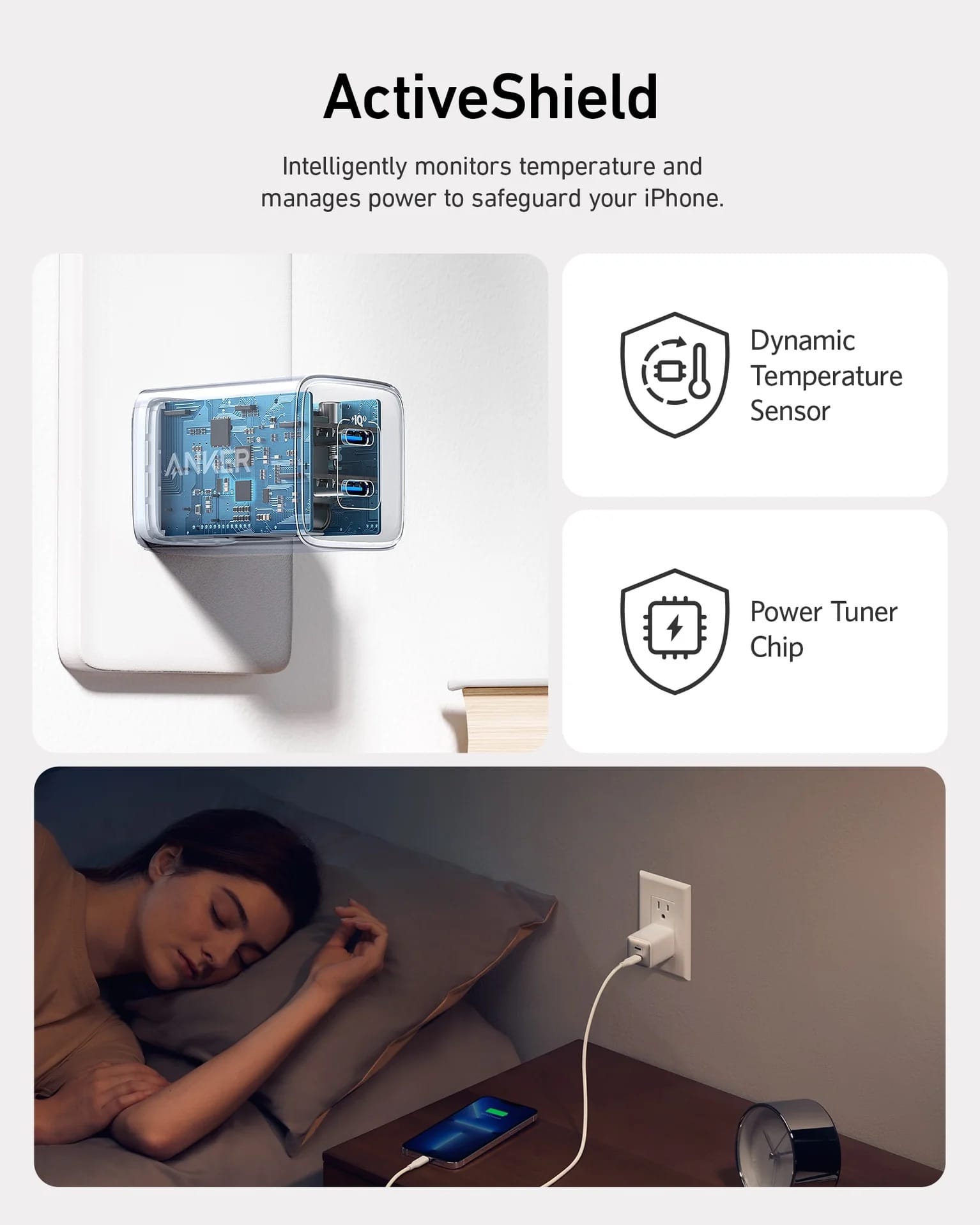 Picture of Anker 521 Charger Nano Pro 40W PIQ 3.0 Dual Port Compact Fast USB C Charger fo...-White
