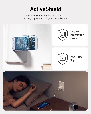Picture of Anker 521 Charger Nano Pro 40W PIQ 3.0 Dual Port Compact Fast USB C Charger fo...-White