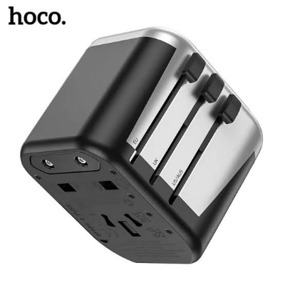 Picture of Hoco AC5 2USB+1Socket Universal Conversion Charger-Black