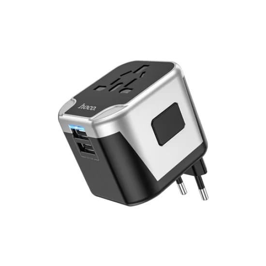 Picture of Hoco AC5 2USB+1Socket Universal Conversion Charger-Black