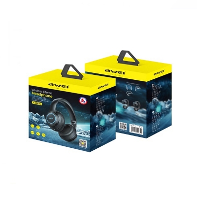Picture of Awei A300BL Wireless Headset Strong Bass Stereo Foldable LED Breathing Lighting With Built-in-Black