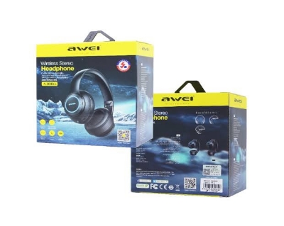 Picture of Awei A300BL Wireless Headset Strong Bass Stereo Foldable LED Breathing Lighting With Built-in-Black