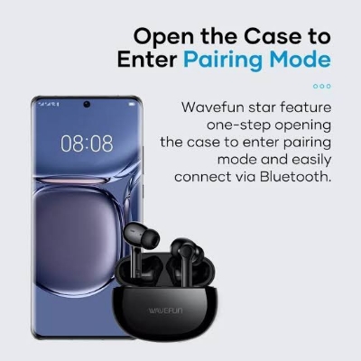Picture of WaveFun Star wireless Music & Gaming Mode ENC Earbuds-Black