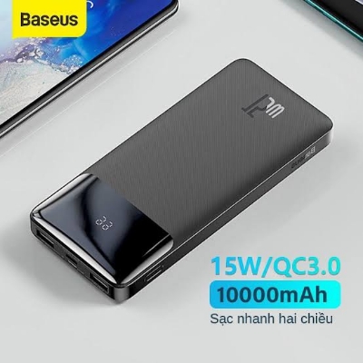 Picture of Baseus Bipow 10000mAh 15W Digital Display Fast Charging Power bank-Black