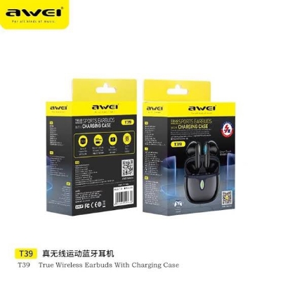 Picture of Awei T39 Tws Earphone wireless bluetooth headphones noise reduction earbuds-Black