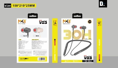 Picture of MKB V03 Magnetic Waterproof ENC Wireless Neckband-Black