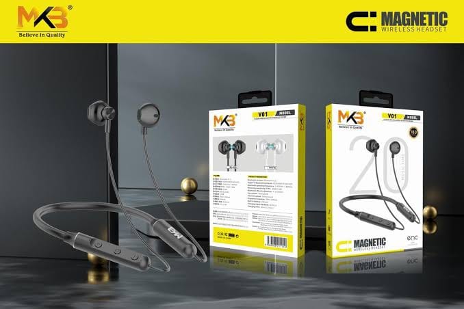 Picture of MKB V02 Magnetic ENC Wireless Neckband-Black