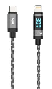 Picture of MKB CL 300 Braided 30W Type C To Lightning Fast Charging Cable-Black