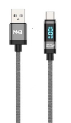 Picture of MKB UC100 Braided 100W PD3.1 Data And Charging Cable-Black