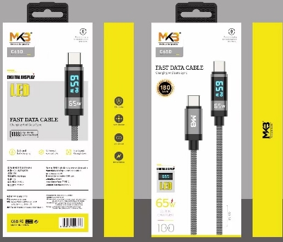 Picture of MKB C65D Type C To C 65W Braided Fast Charging Cable-Black