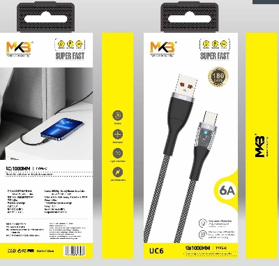 Picture of MKB UC6 Braided 6A Type C Cable-Black
