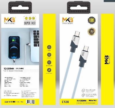 Picture of MKB CL120 Tpye-c to Tpye-c  / 120W hight power / Original Silicone Data cable-Black