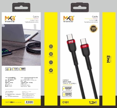 Picture of MKB C101 Braided 100W TYPE-C to TYPE-C Cable-Black