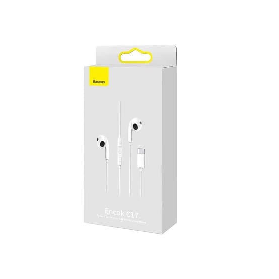 Picture of Baseus Encok Type-C lateral in-ear Wired Earphone C17 - White-White