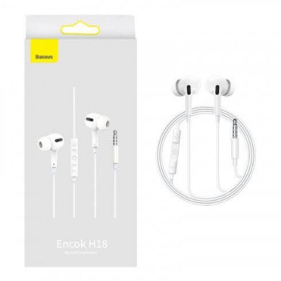 Picture of Baseus enock h18 wired earphone 3.5mm-White
